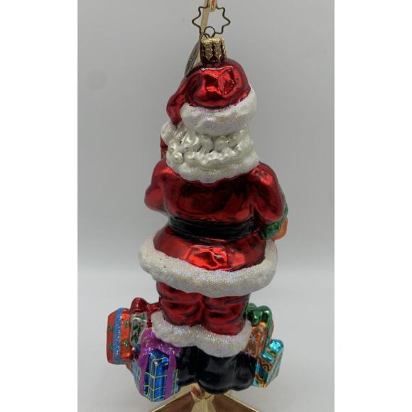 Vtg Christopher Radko HTF Trimmings And Treasures Santa Ornament OG Box - Picture 5 of 7